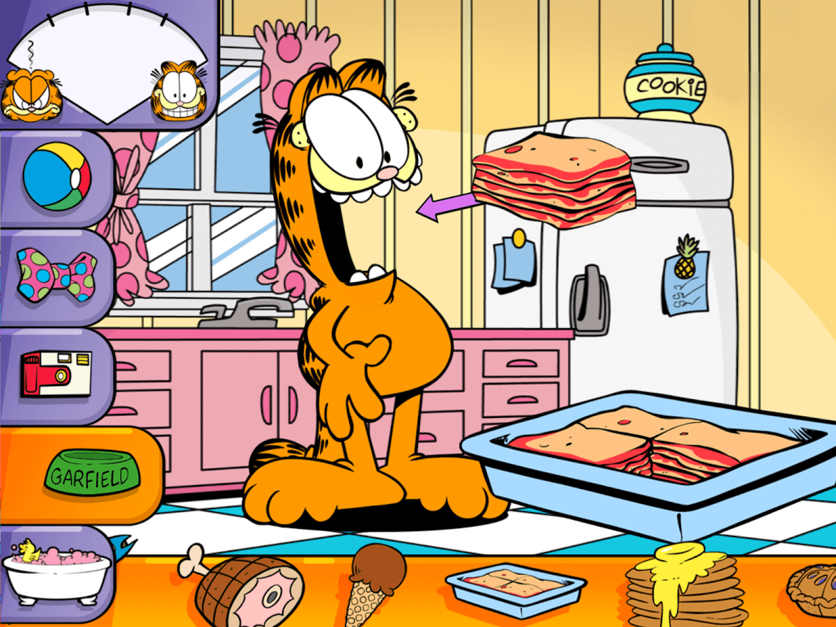 Garfield eating