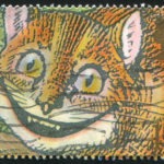 Francobollo inglese del 1991 raffigurante Stregatto