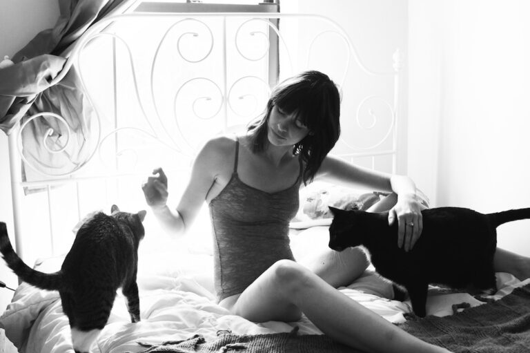 Girls with their cats by Brianne Willis