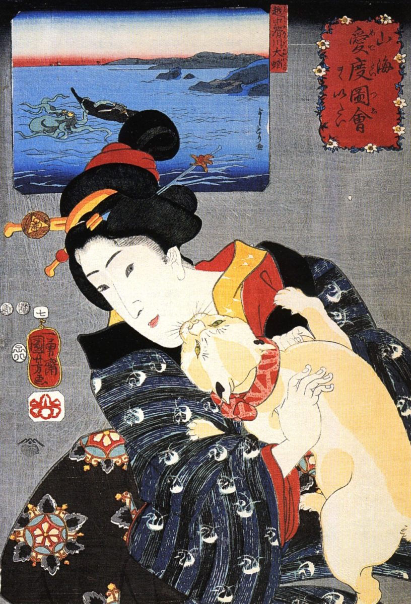 Geisha con gatto