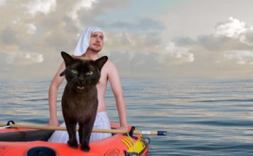 Un uomo ricrea le scene di film famosi con i suoi gatti