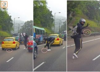Il motociclista di Hong Kong salva un gattino rosso intrappolato nel traffico dell'ora di punta