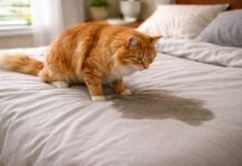 Pipì sul letto o sul divano: perché il gatto sceglie proprio quei posti Pipì sul letto o sul divano