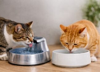 Fontanella o ciotola? Come stimolare il gatto a bere di più Fontanella o ciotola