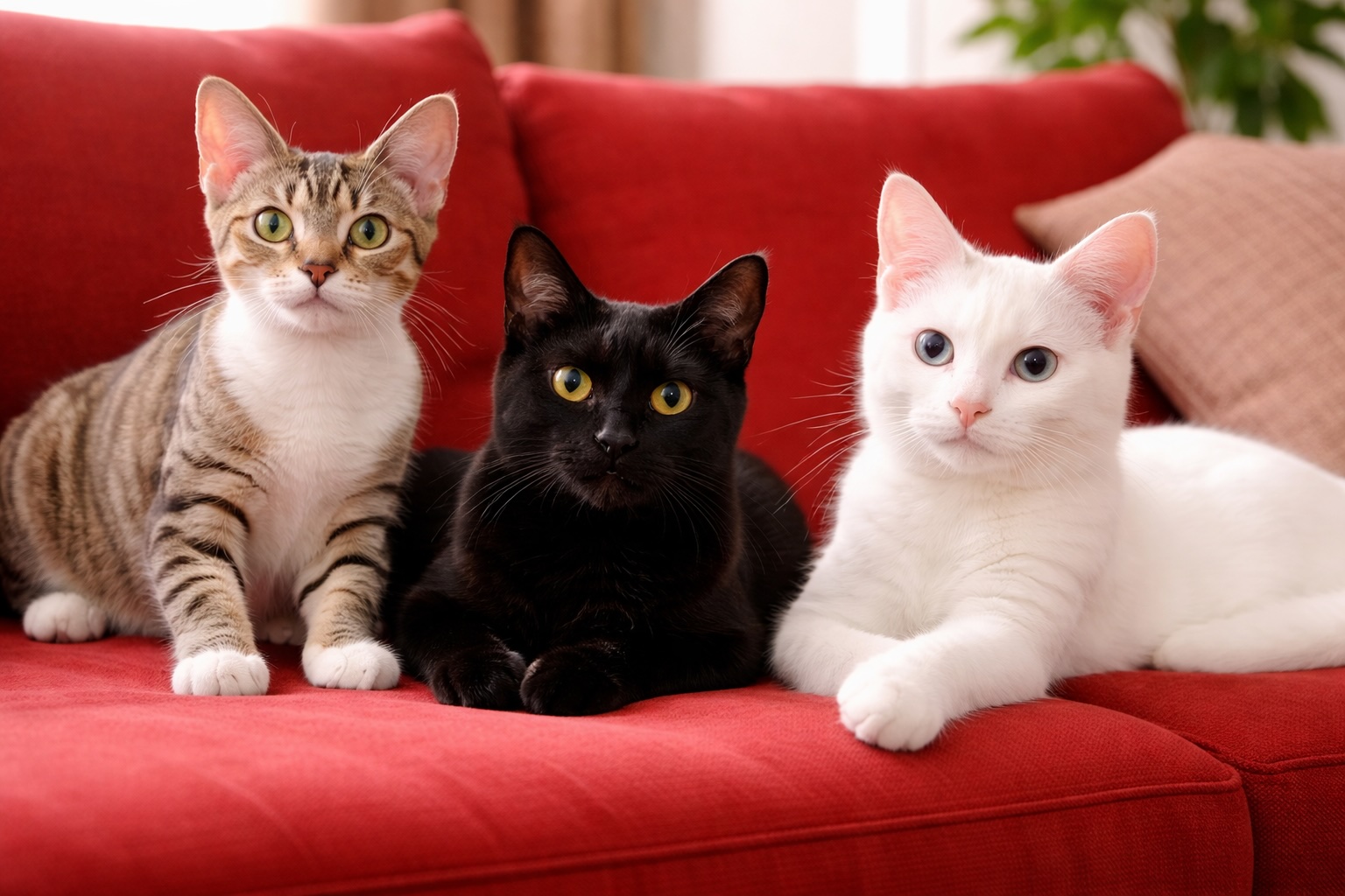 Gatti tigrati, neri, bianchi Gatti tigrati, neri, bianchi