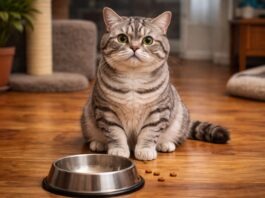 Gatto che chiede sempre da mangiare