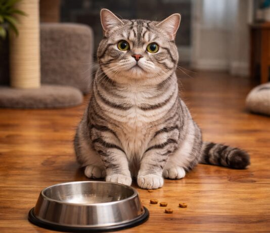 Gatto che chiede sempre da mangiare