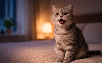Miagolio notturno: perché il gatto ti sveglia Miagolio notturno