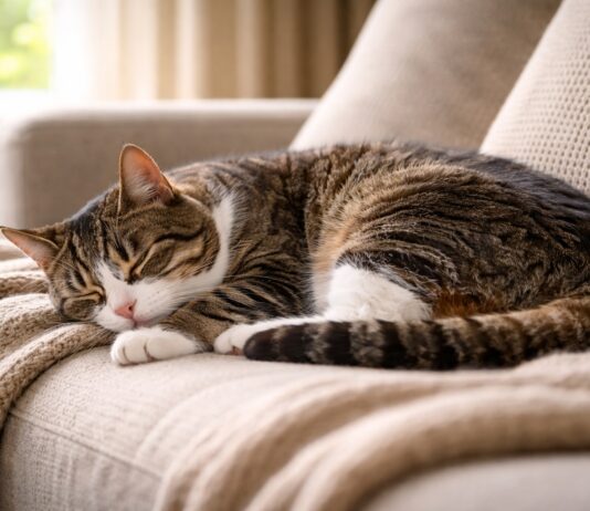 Gatto anziano che dorme di più