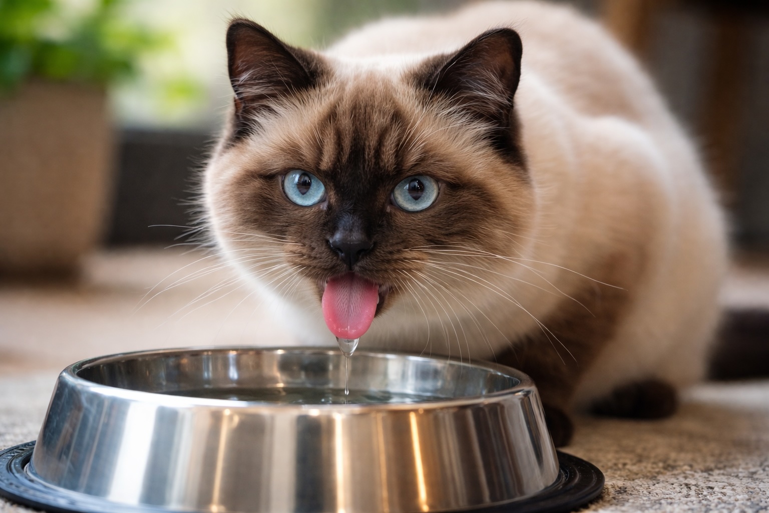 Gatto che beve molto più del solito