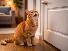 Gatto che miagola davanti alla porta: cosa sta chiedendo Gatto che miagola davanti alla porta