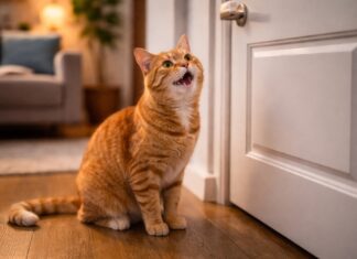 Gatto che miagola davanti alla porta: cosa sta chiedendo Gatto che miagola davanti alla porta
