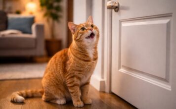 Gatto che miagola davanti alla porta: cosa sta chiedendo Gatto che miagola davanti alla porta
